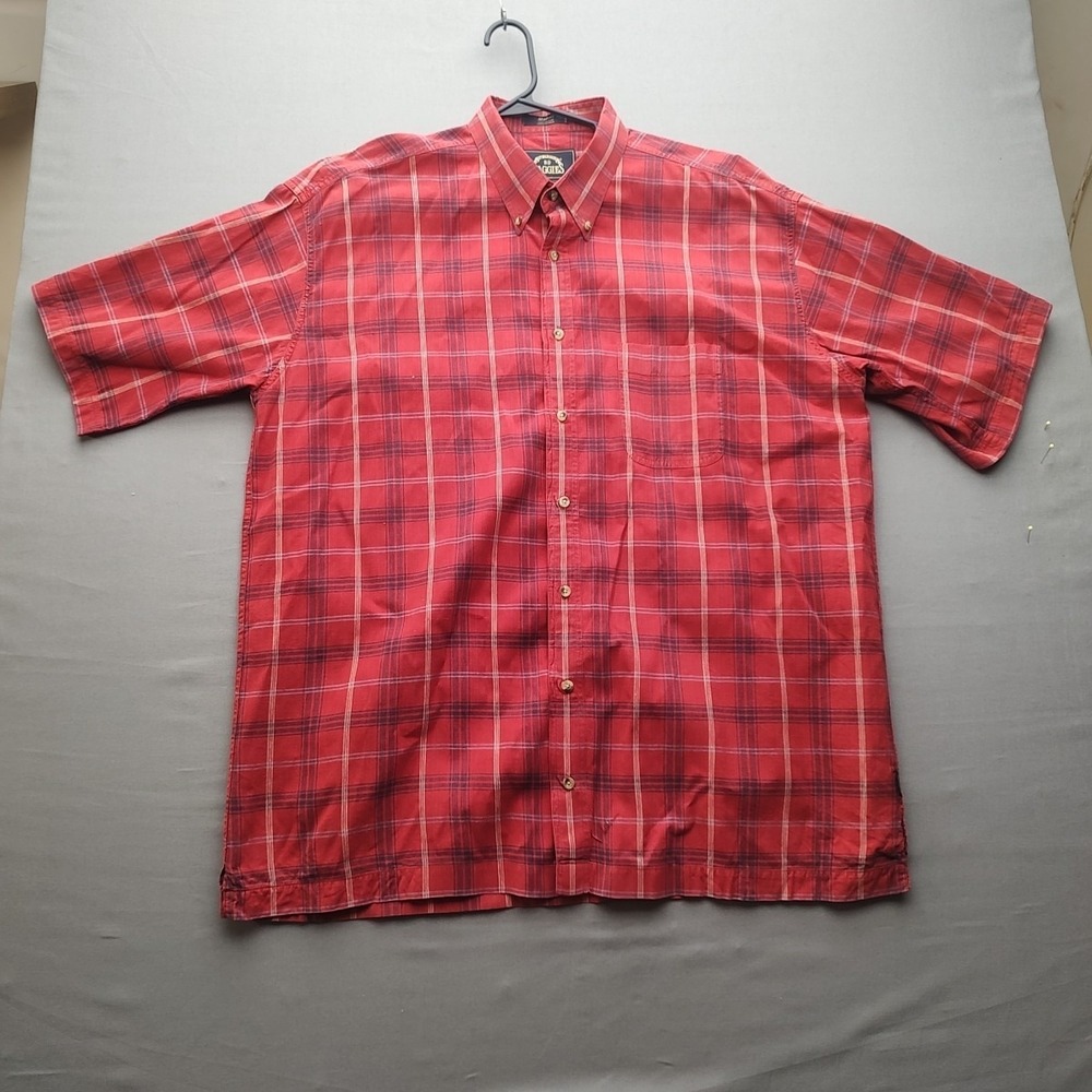 BD Baggies Men's Red Plaid Casual Button Up Shirt Short Sleeve 2XL (Flaw)